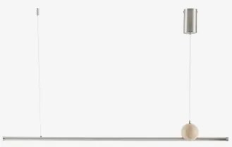 Lâmpada De Teto Pendente Linear Led 170 Cm Em Pedra Natural E Ferro Lanuvio Travertine - Sklum