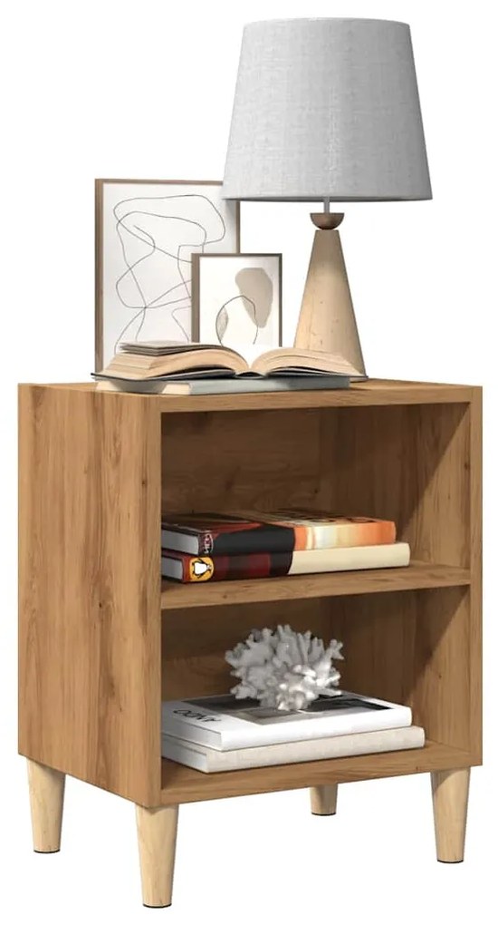 Mesa de cabeceira em carvalho artesanal 40x30x50 cm
