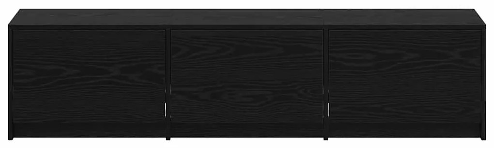 Armário de TV com LED Carvalho Preto 162.5x34x40 cm Madeira Engenheira