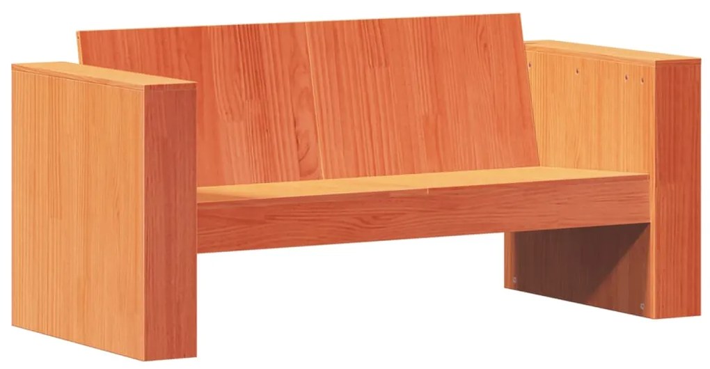 2 pcs conjunto lounge de jardim pinho maciço castanho-mel