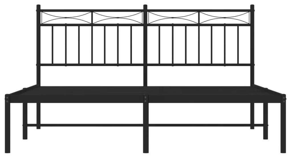 Estrutura de cama com cabeceira 160x200 cm metal preto