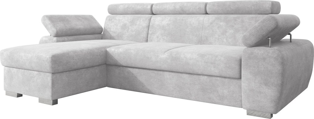 Sofá de canto Columbus 252, Cama com arrumação, 255x170x85cm, 124 kg, Pernas: Plástico, Madeira: Pinheiro