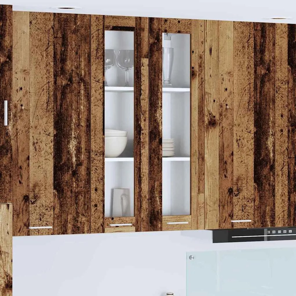 vidaXL Armário suspenso com porta Madeira antiga 60 x 31 x 100 cm