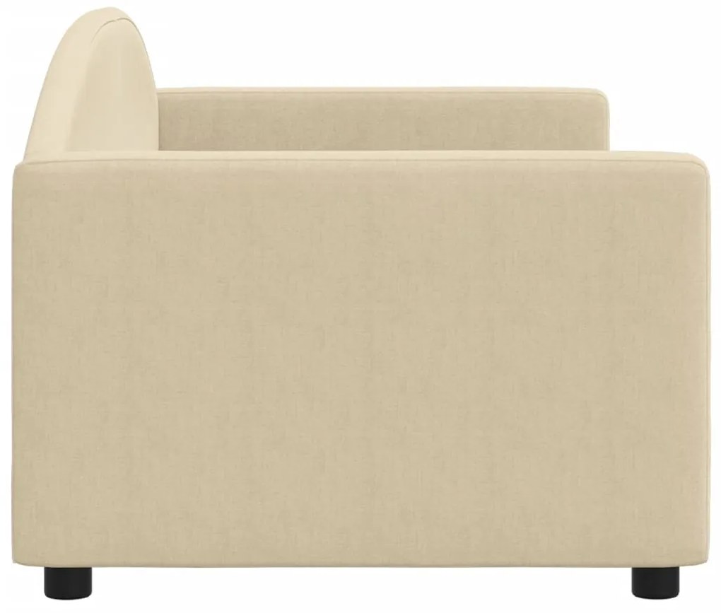Sofá-cama 80x200 cm tecido cor creme