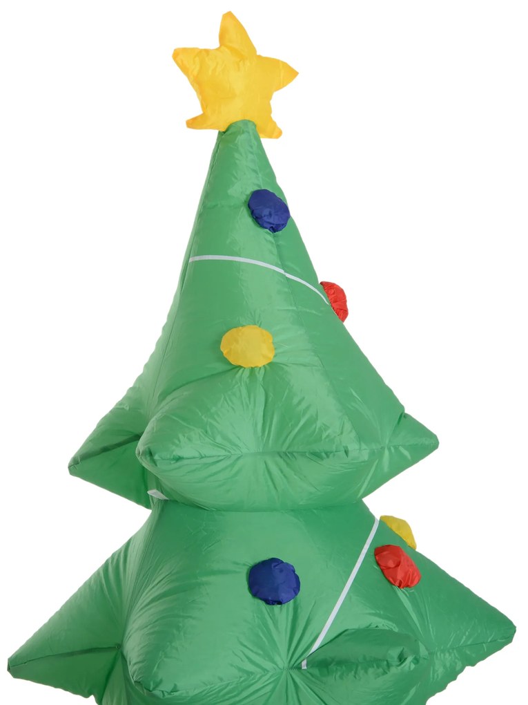 ® Árvore de Natal Inflável 1.5m Árvore Decorativo com Enfeites de Prendas Iluminado LED