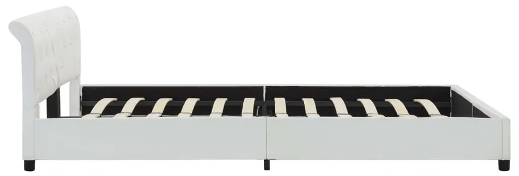 Estrutura de cama 180x200 cm couro artificial branco