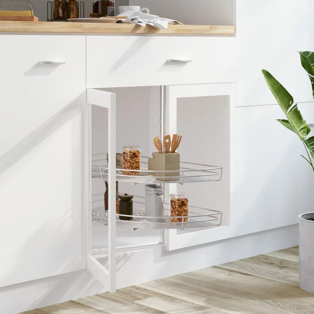 vidaXL Unidade cestos p/ cozinha 2 pcs 180 graus 75x38x80 cm