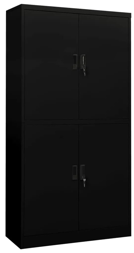 vidaXL Armário de escritório 90x40x180 cm aço preto