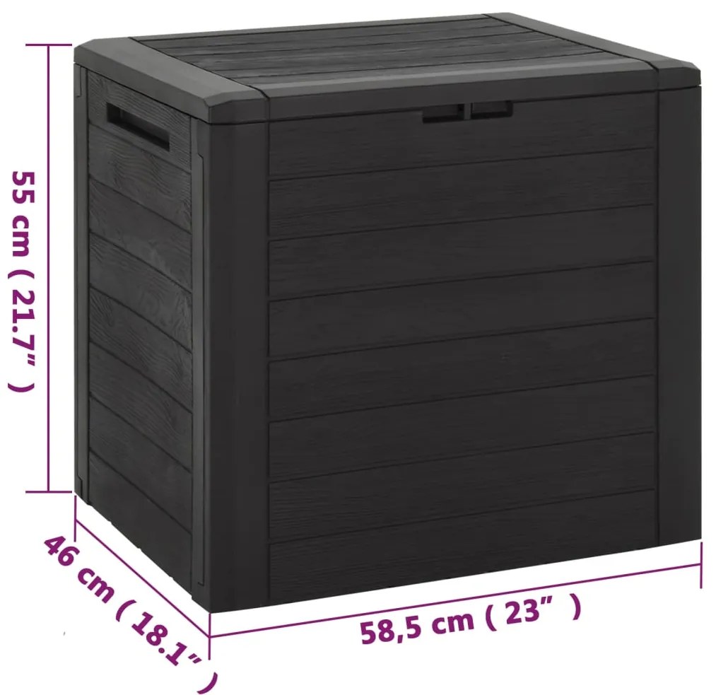 Caixa arrumação p/ jardim 58,5x46x55 cm polipropileno castanho
