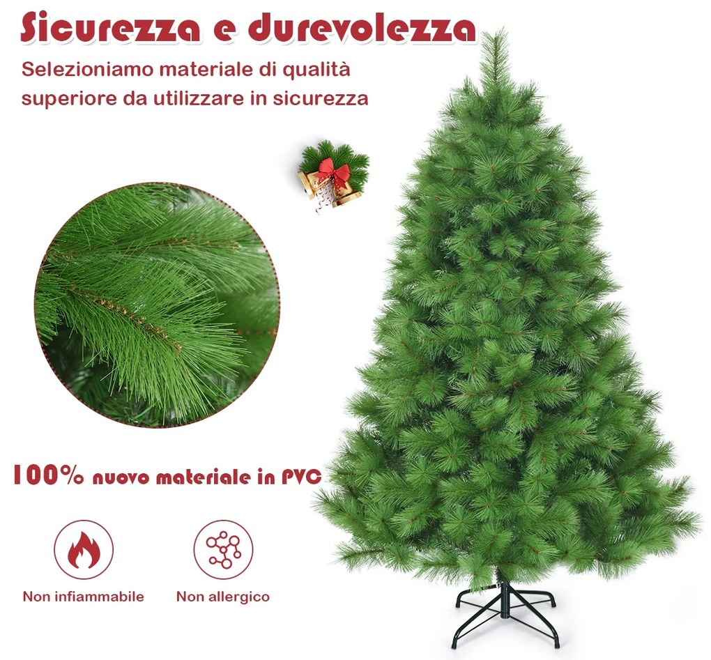 Árvore de Natal artificial estreita com luzes LED 150cm