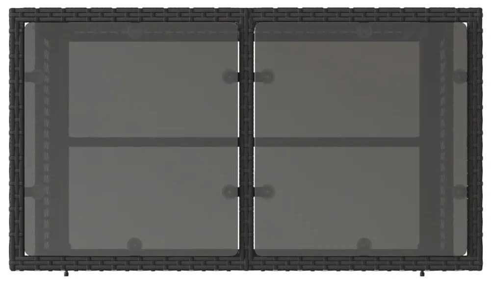 4 pcs conj. sofás p/ jardim c/ almofadões vime PE/vidro preto