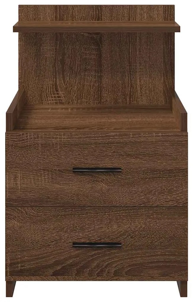 Mesas de cabeceira 2 peças com 2 gavetas carvalho castanho 40x36,5x62