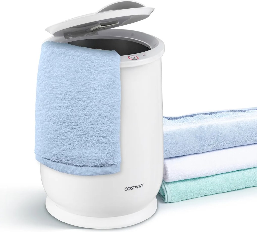 Aquecedor elétrico de toalhas 21L com temporizador de 20-90 minutos, modo de secagem de 2-5 horas e desligamento automático, branco