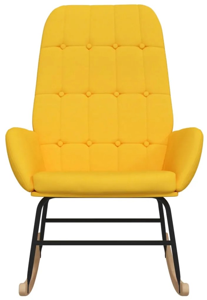 Cadeira de baloiço tecido amarelo mostarda