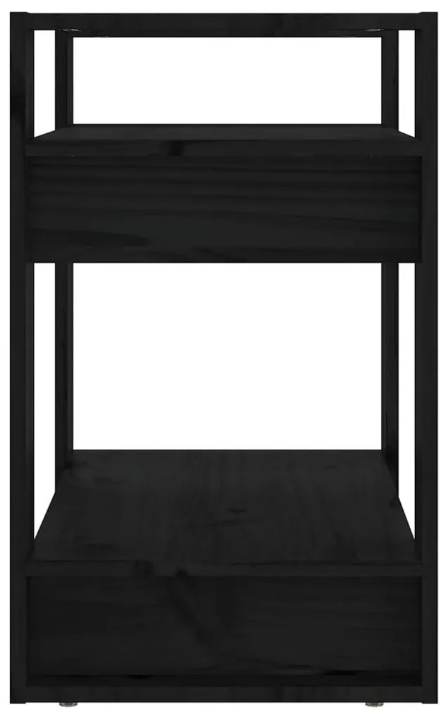 Estante/divisória 60x35x57 cm pinho maciço preto