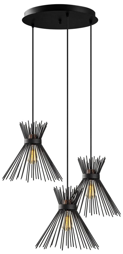 Candeeiro de Teto Kirpi – Preto – 63 x 63 cm