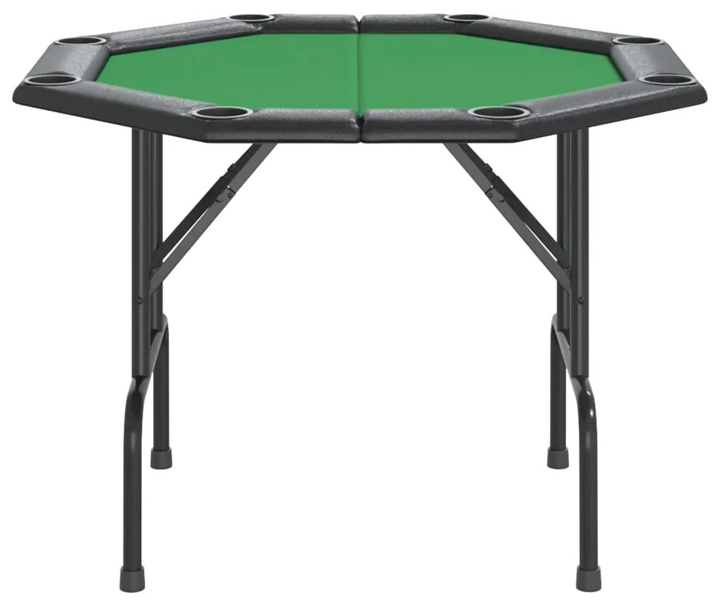 Mesa de póquer dobrável 8 jogadores 108x108x75 cm verde