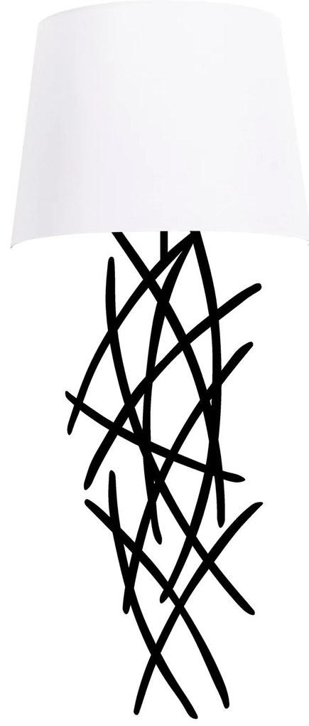Candeeiro de Parede Asaf – Branco/Preto – 15 x 28 cm