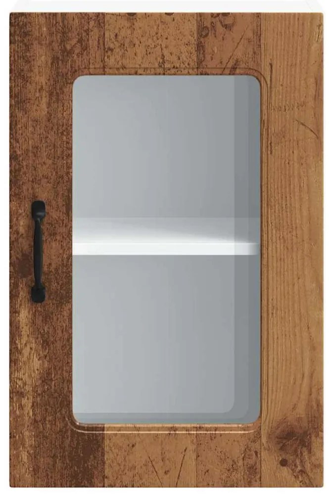 Armário de parede de cozinha porta vidro Kalmar madeira velha