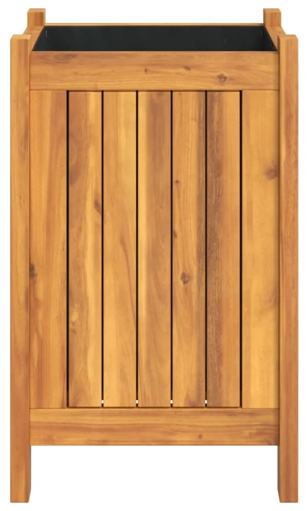 Vaso/floreira de jardim com forro 31x31x50 cm acácia maciça