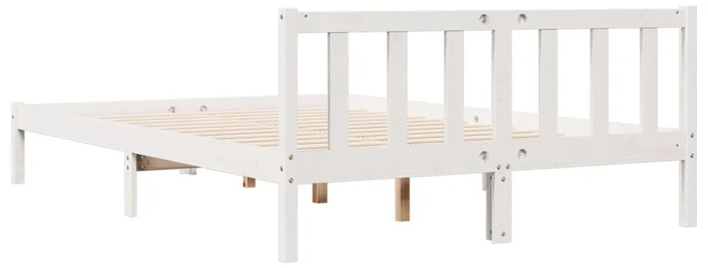 Cama extra longa sem colchão 160x210 cm pinho maciço branco