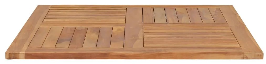 Tampo de mesa quadrado 90x90x2,5 cm madeira de teca maciça
