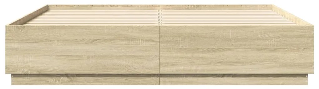 Estrutura de cama 180x200 cm derivados madeira carvalho sonoma