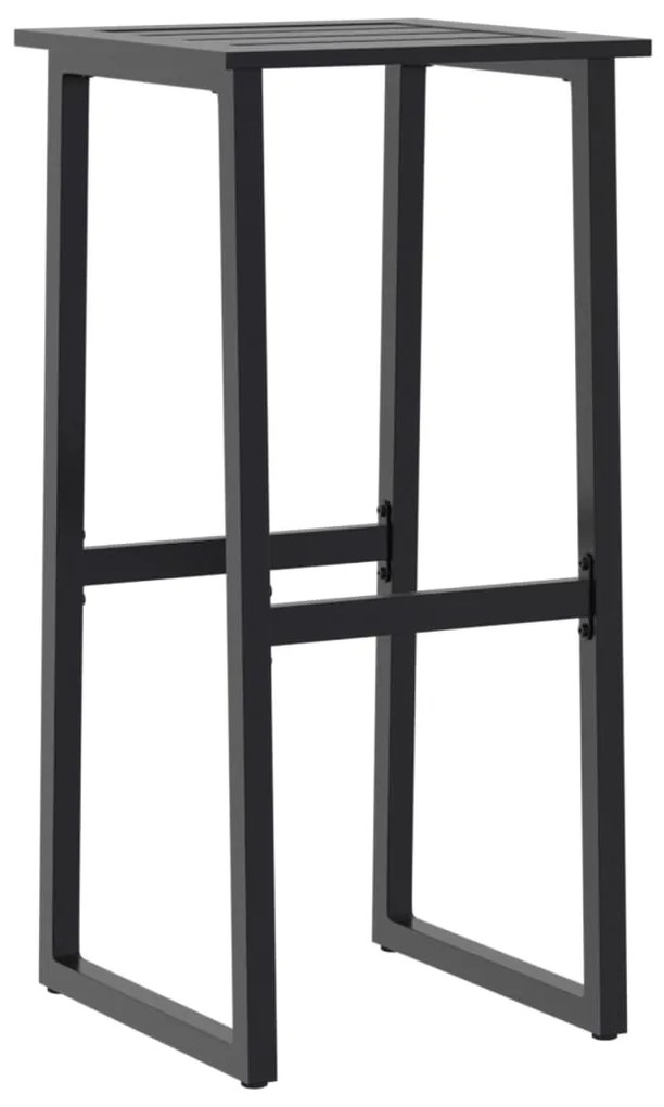 Bancos de bar 2 pcs 38x38x80 cm aço revestido a pó preto