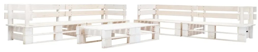 Sofás de paletes para jardim 6 pcs madeira branco
