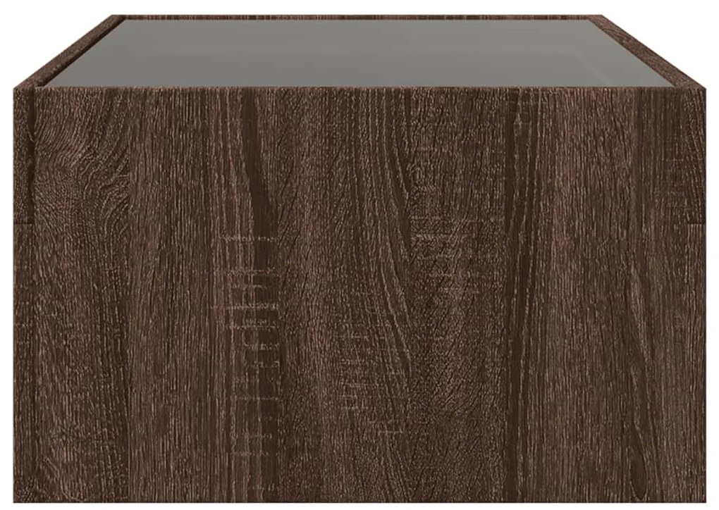Mesa de centro luzes LED Infinity 90x50x30 cm carvalho castanho