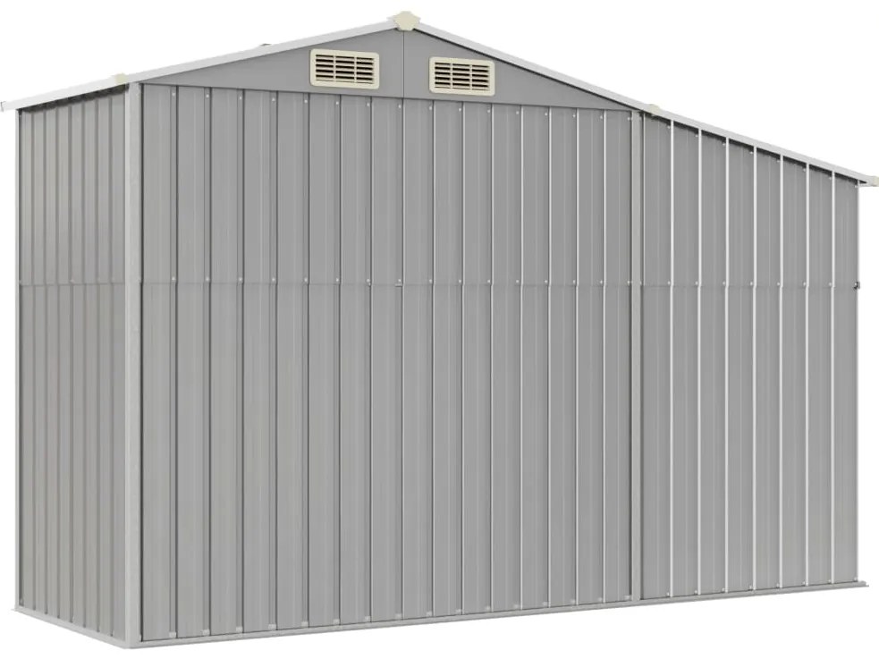 Abrigo de jardim 277x93x179 cm aço galvanizado cinzento