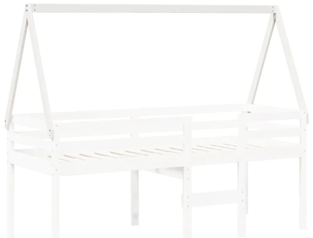 Telhado de cama infantil 209x85,5x88 cm pinho maciço branco
