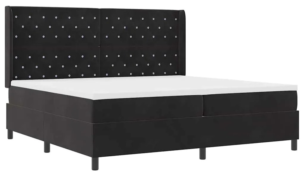 Cama Box com Colchão vidaXL Preta 200x200 cm Veludo