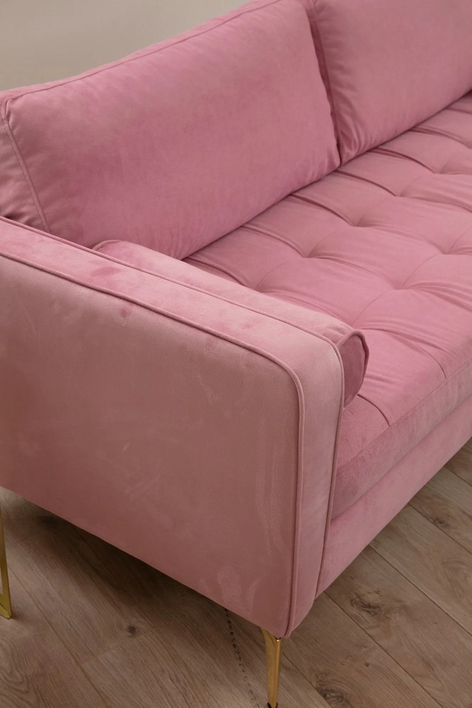 Sofá de 3 Lugares Rome – Rosa Empoeirado – 215 cm x 90 cm x 70 cm