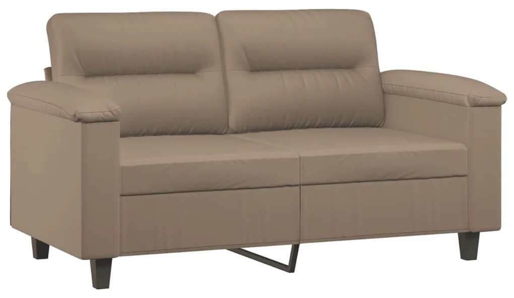 Sofá 2 lugares + almofadas 120 cm couro artificial cappuccino