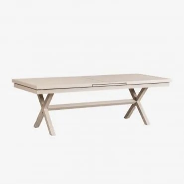 Mesa De Jantar Retangular Extensível De Alumínio Karena Tapioca Bege & 240 - 300 X 90 Cm - Sklum