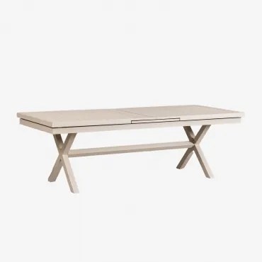 Mesa De Jantar Retangular Extensível Em Alumínio Karena Tapioca Bege & 240 - 300 X 100 Cm - Sklum