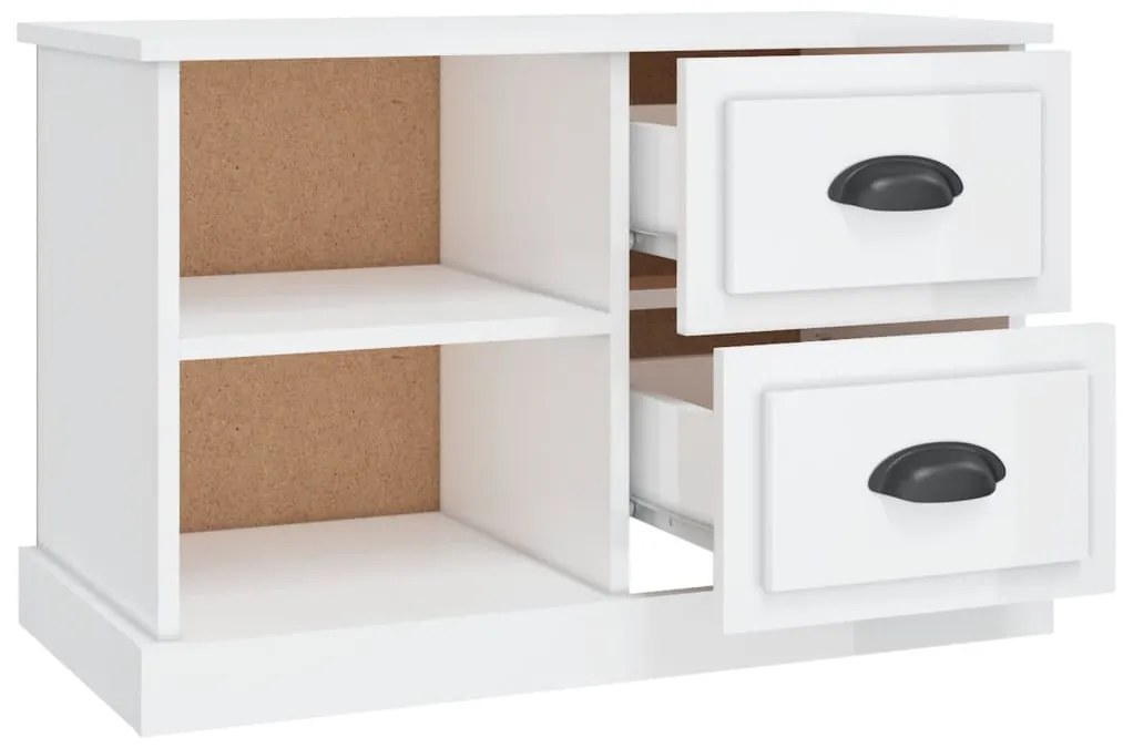 Móvel p/ TV 73x35,5x47,5 cm derivados madeira branco brilhante