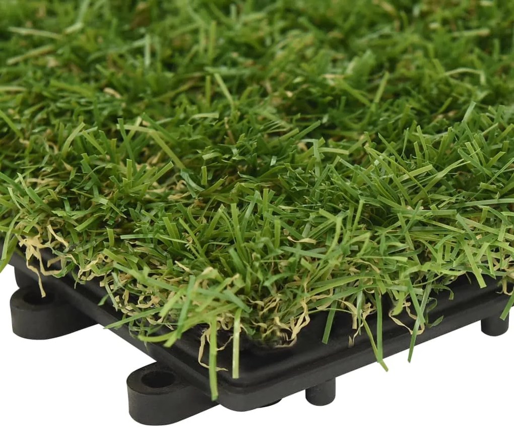 Ladrilhos de relva artificial 11 pcs 30x30 cm verde