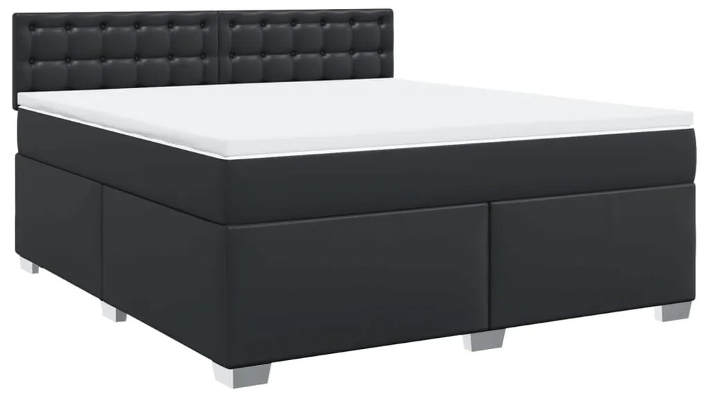 Cama com Molas/Colchão e Luzes Led - 180x200 cm - Couro Artificial Pre