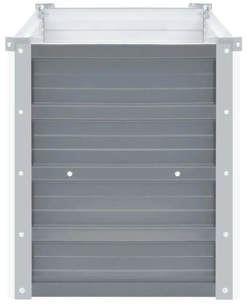 Canteiro elevado de jardim aço galvanizado 160x40x45cm cinzento