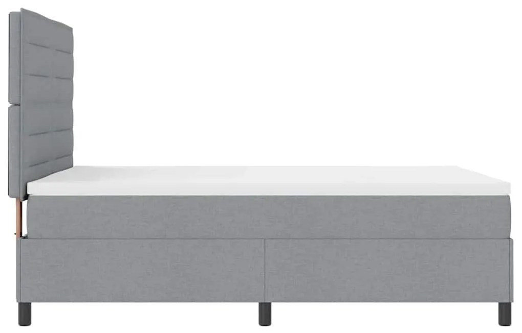 Cama com Estrado e Colchão Cinzento Claro 140 x 200 cm