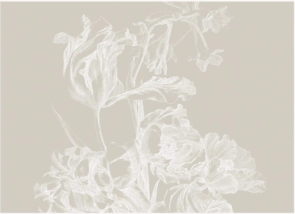 Papel de parede Engraved Flowers