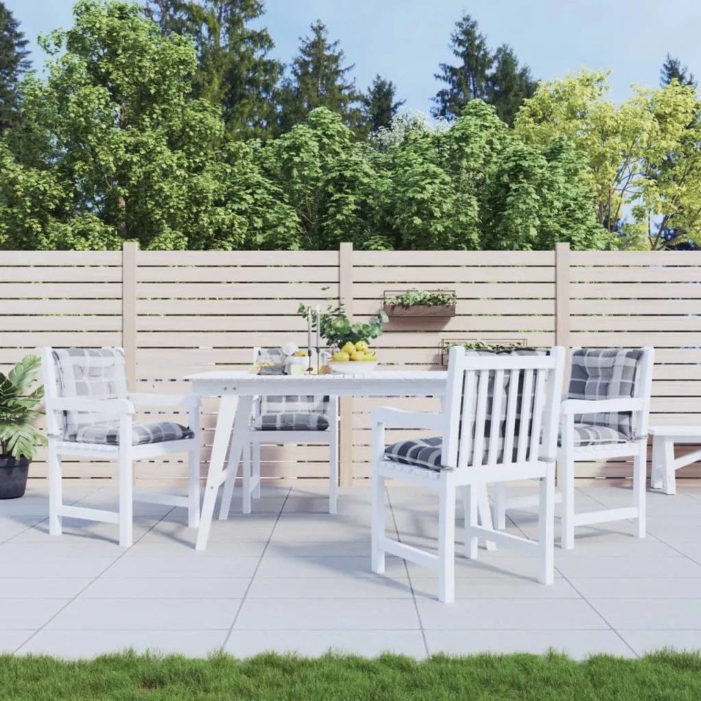 vidaXL Almofadões lombares cadeiras jardim 4pcs tecido xadrez cinzento