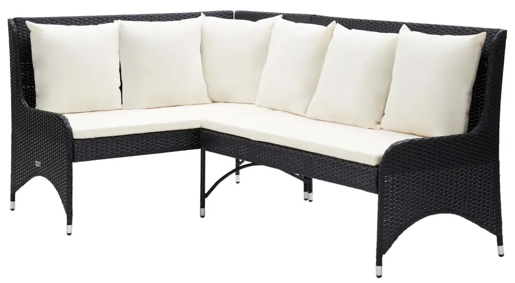 vidaXL Sofás de canto para jardim 2 pcs vime PE preto
