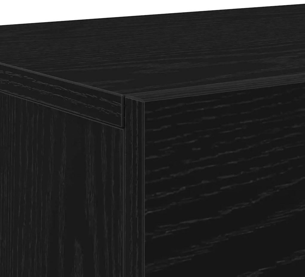 Armário para TV vidaXL Preto Carvalho 150x30x50 cm Madeira engenheirad
