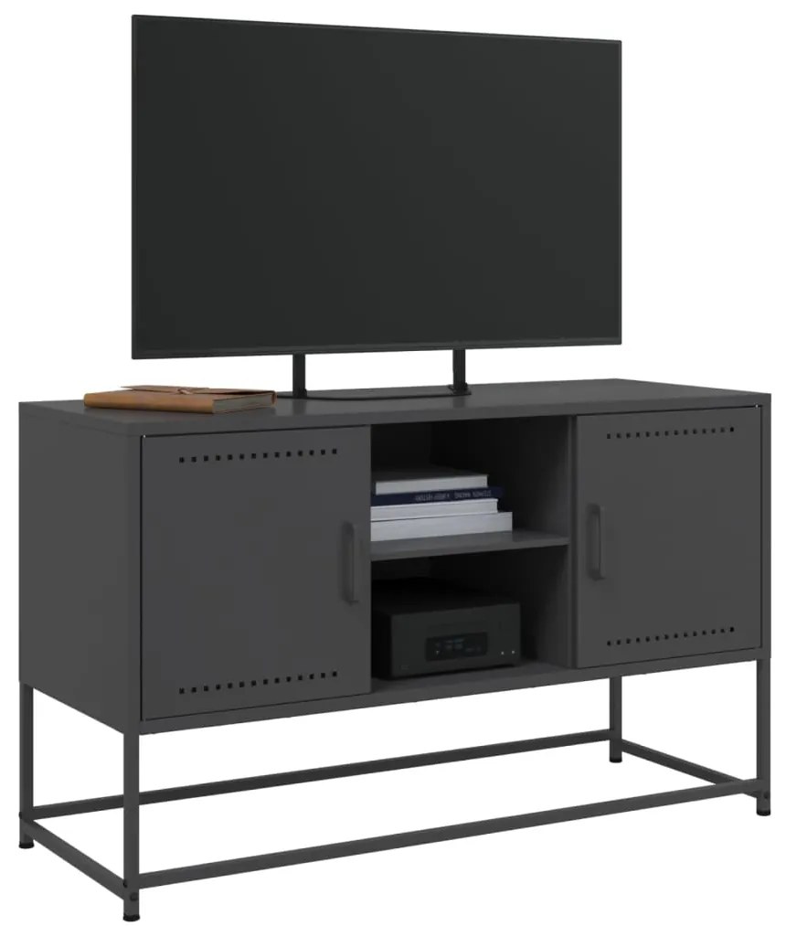 Móvel de TV 100,5x39x60,5 cm aço preto