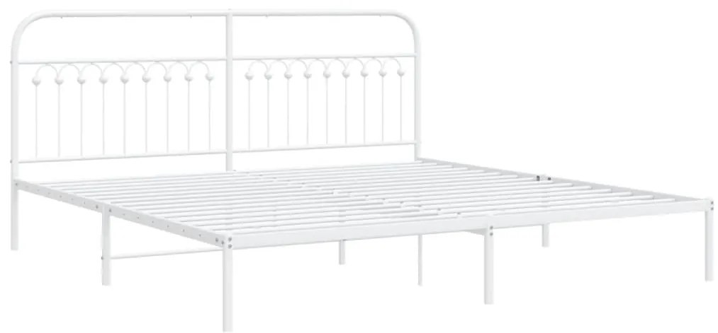Estrutura de cama com cabeceira 193x203 cm metal branco