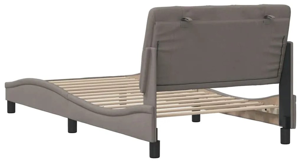 Estrutura cama sem colchão 100x200 cm tecido cinza-acastanhado
