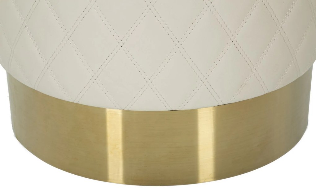 BANCO REDONDO SHARON Ø36X39 CM BRANCO E DOURADO